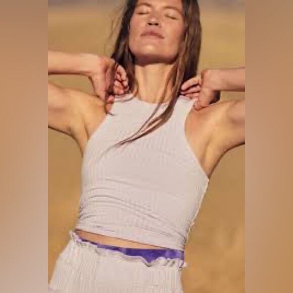 Nwt Free People Large Blissed Out Tank In Dew Berry Large - Picture 1 of 5